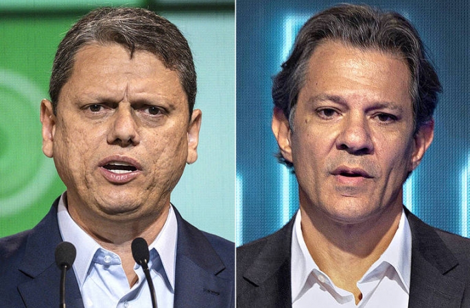 Ipec: Tarcísio tem 46%, e Haddad, 41%, em SP; brancos e nulos são 9%, e indecisos, 4%