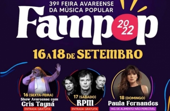  39º Fampop de Avaré traz três grandes apresentações