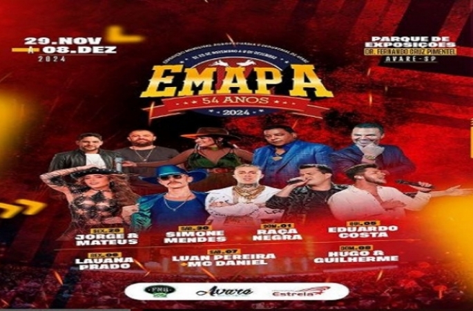 Confira a grade de shows gratuitos da 54ª EMAPA