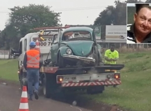 Motorista morre em batida entre caminhão e Fusca em rodovia de Avaré